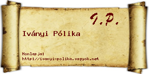 Iványi Pólika névjegykártya
